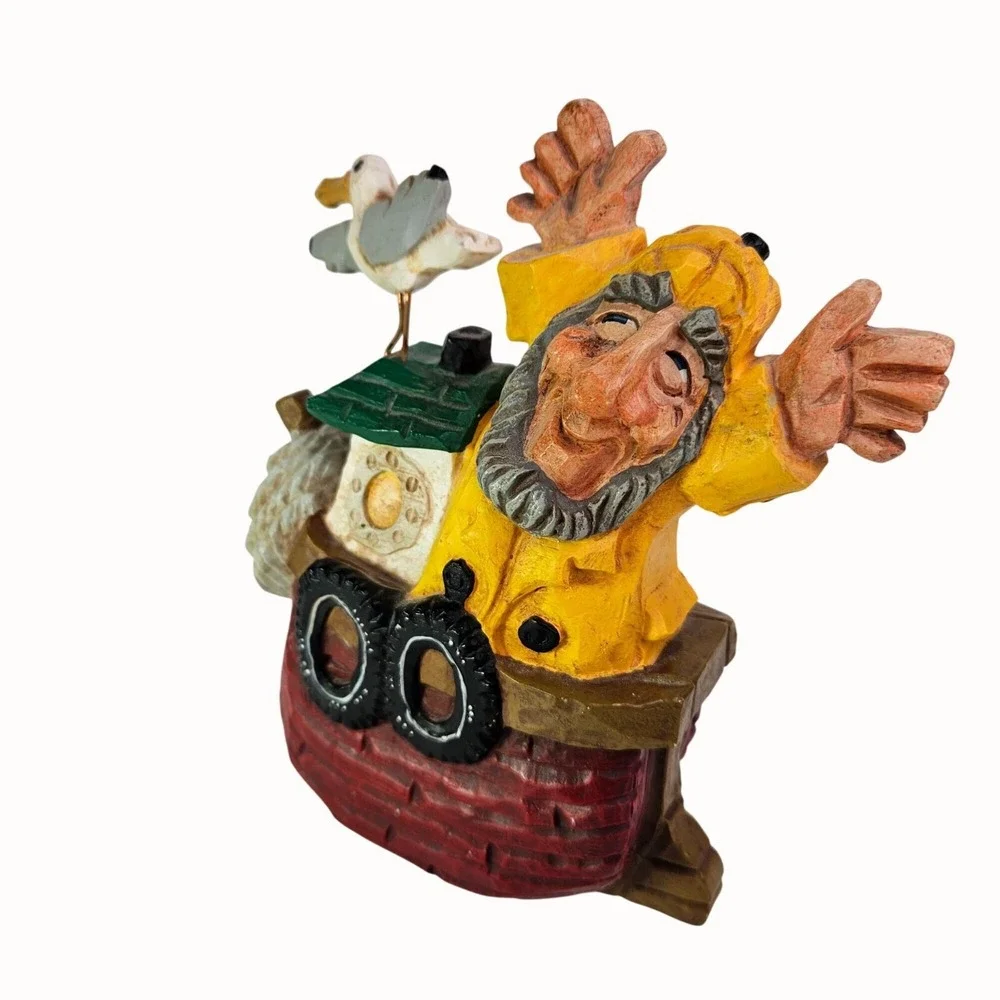 David Frykman Lighthouse Guardian Series Yellow Coat Pelican‎ Figurine Vtg 1998